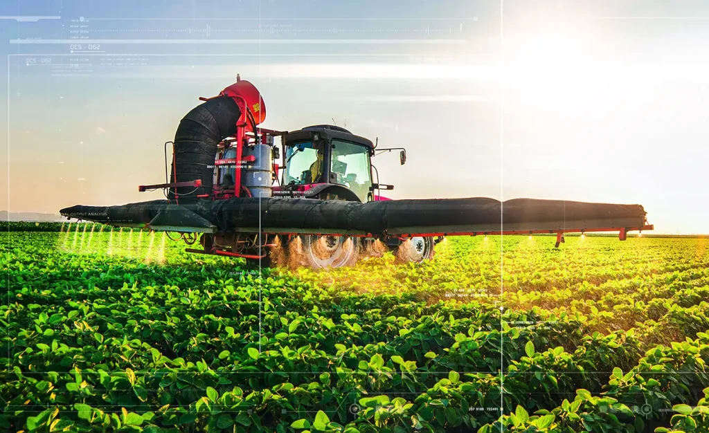 Picture of farming equipment in the field