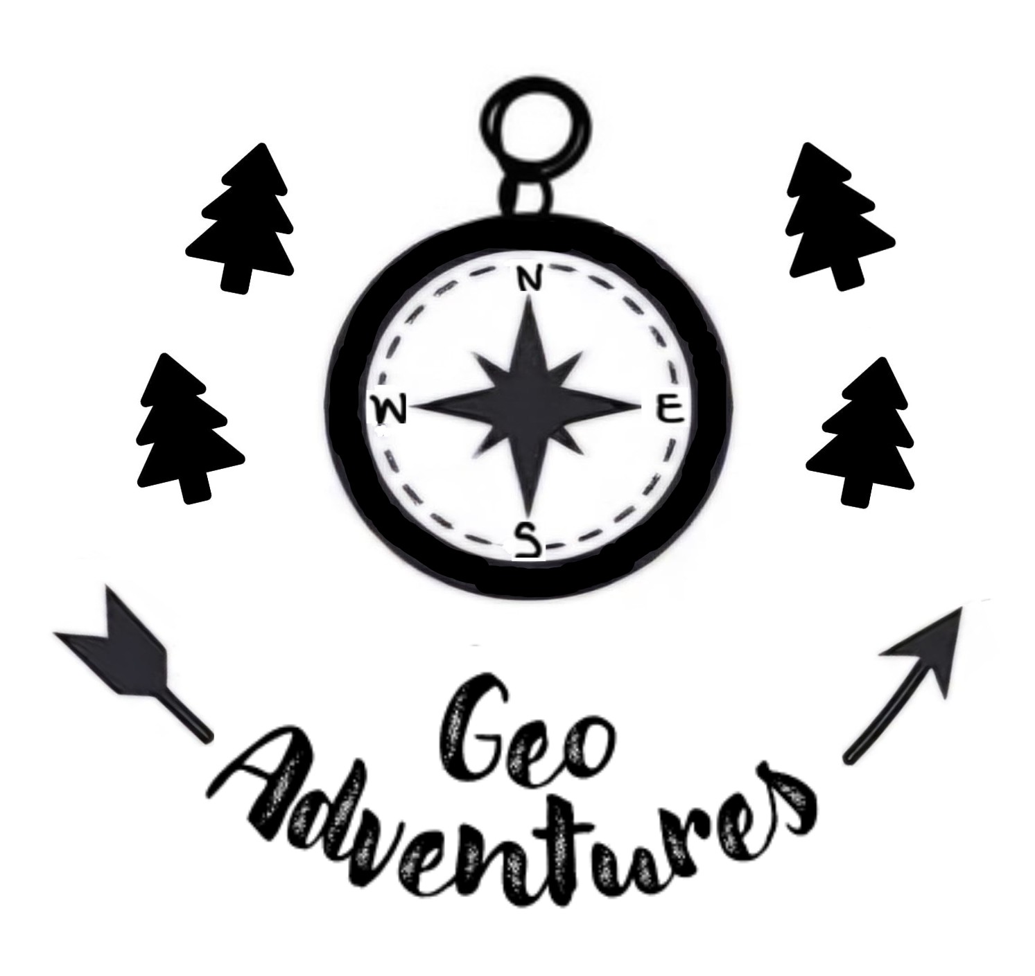 The geoadventures logo, which is a compass with trees around it and the words Geo Adventures and two arrows beneath.