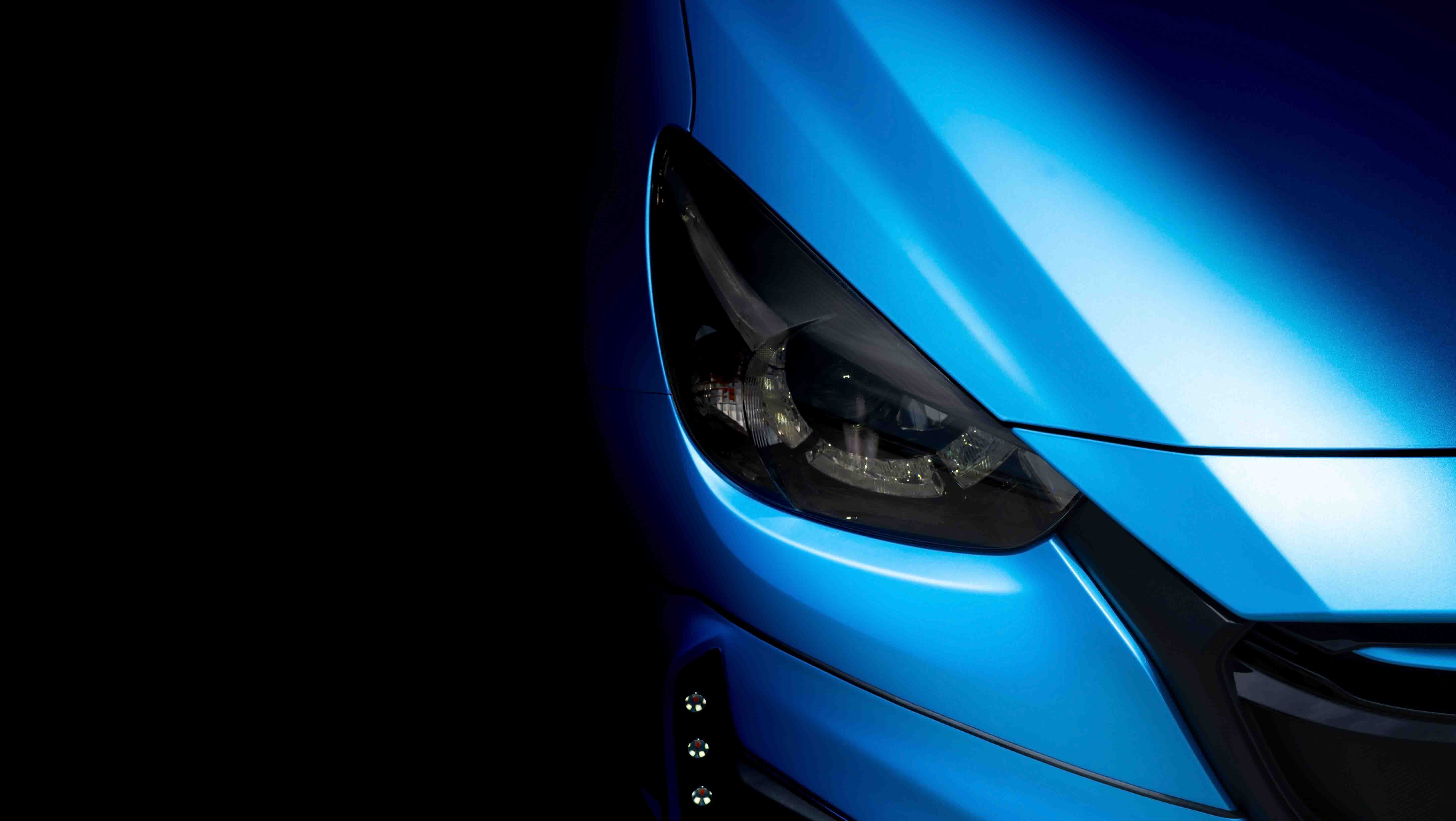 Full colour car wrap in blue.