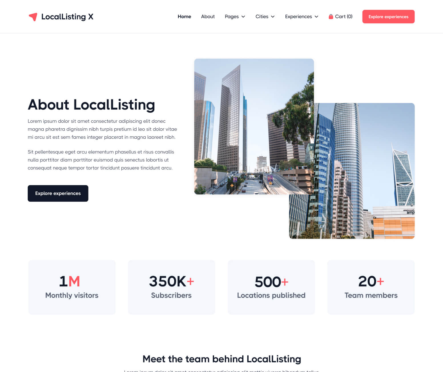 LocalListing X - About Page - Webflow Template