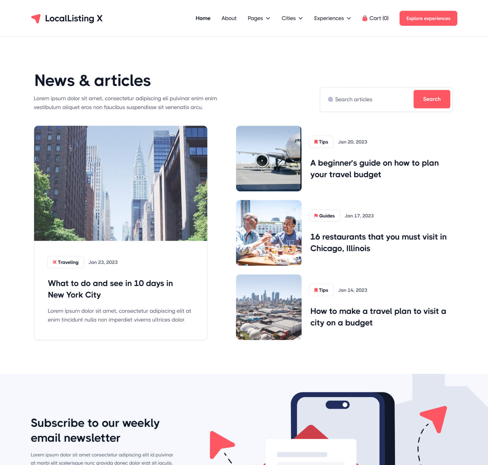 LocalListing X - Blog V1 Page - Webflow Template
