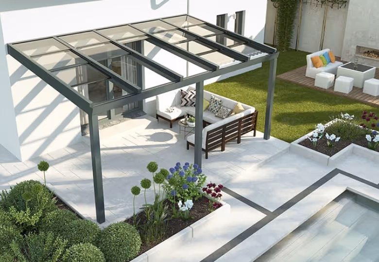 Terrassenüberdachung - Schiebedach - Individuell an die Wetterverhältnisse anpassbar