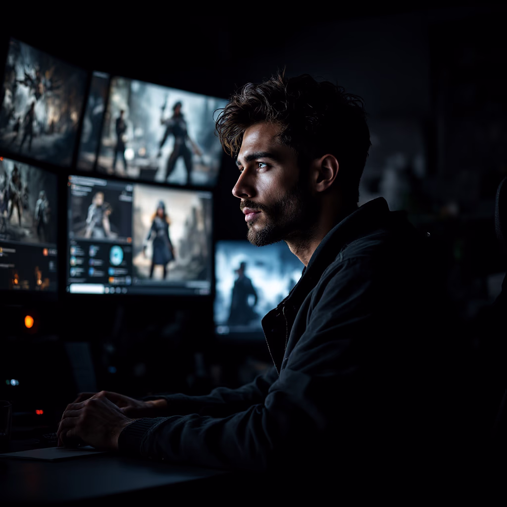 [team] image of individual team member (for a game development company)