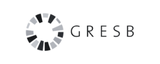 GRESB logo with segmented circular graphic on left and text on right.