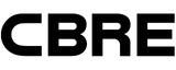 CBRE company logo in black letters on white background.