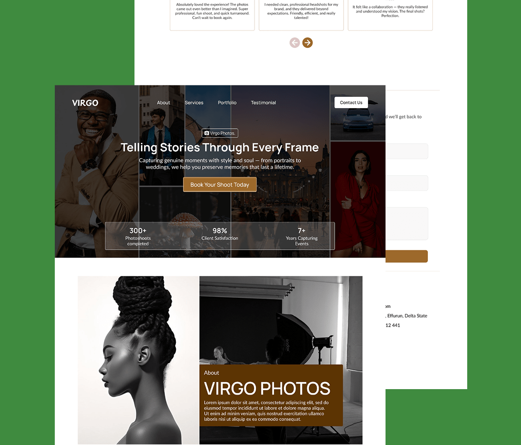 A mockup of a project