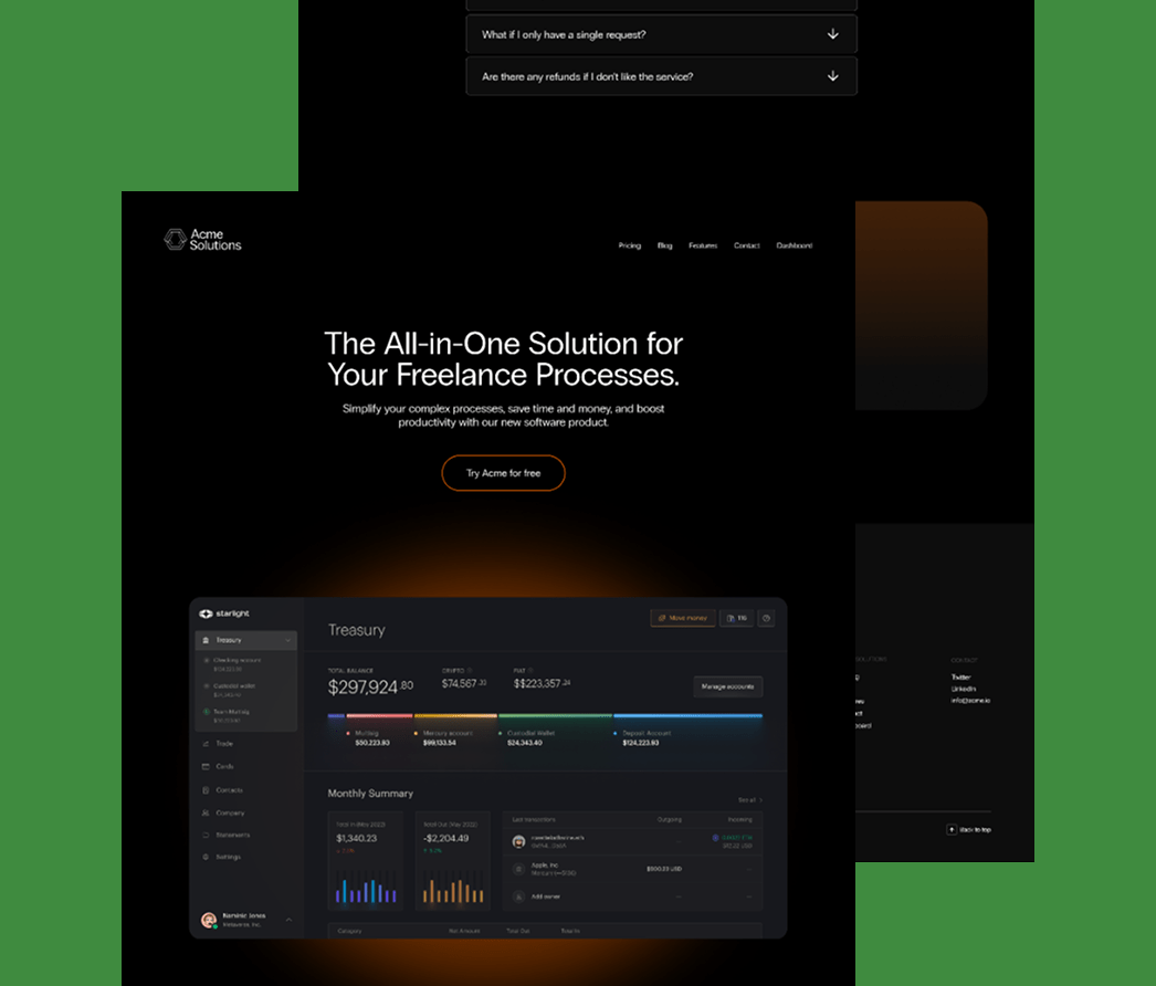 A mockup of a project