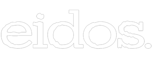 The word 'eidos.' in white stylized lowercase letters on a black background.