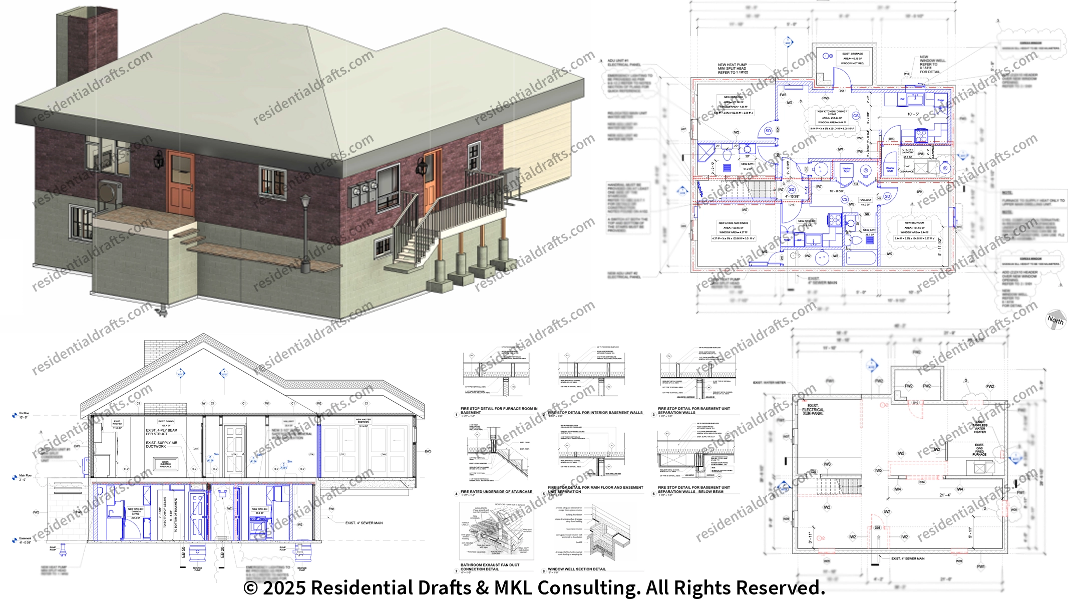 Belleville ADU Conversion permit drawings. Complete construction blueprints with BIM for optimal coordination & seamless integration. Contact us today.