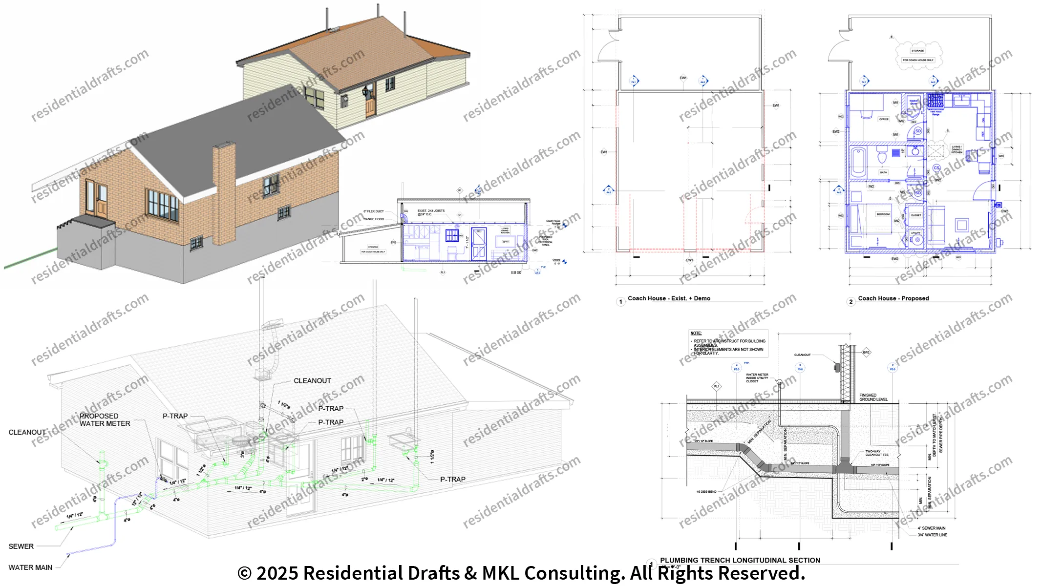 Garage Conversion Permit Drawings in Belleville, ON. Delivered a clash-free blueprint integrating Plumbing and structural modifications. Get your quote now!
