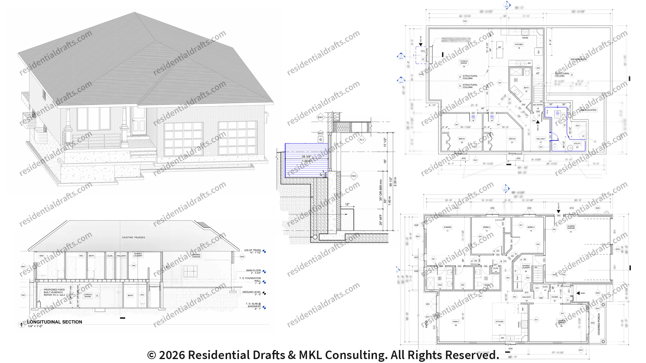 Code Compliance Drafting for Belleville ADU legalization. Detailed floor plans, fire separation ratings, and emergency exit routes.