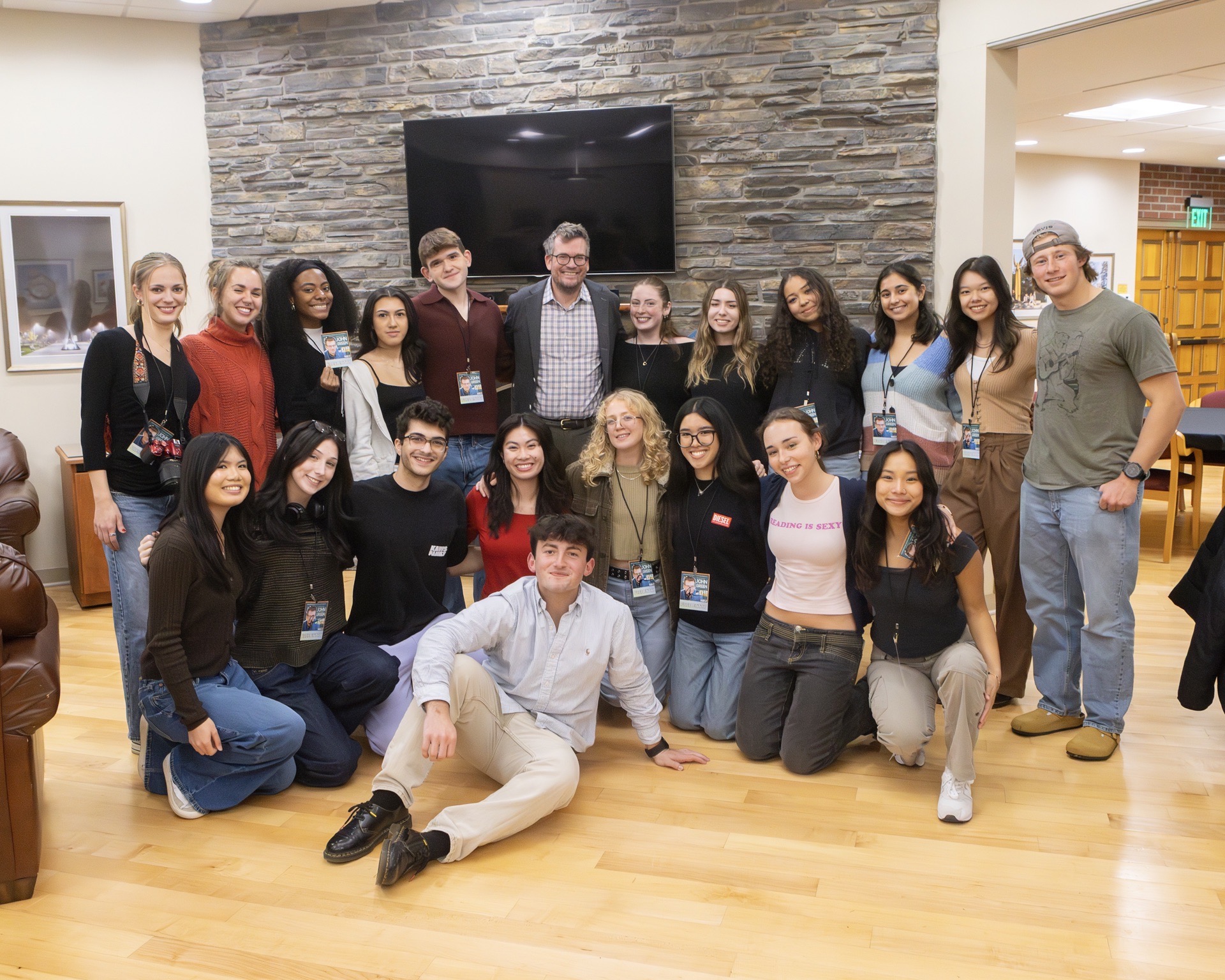 A group photo with SAPB and John Green.
