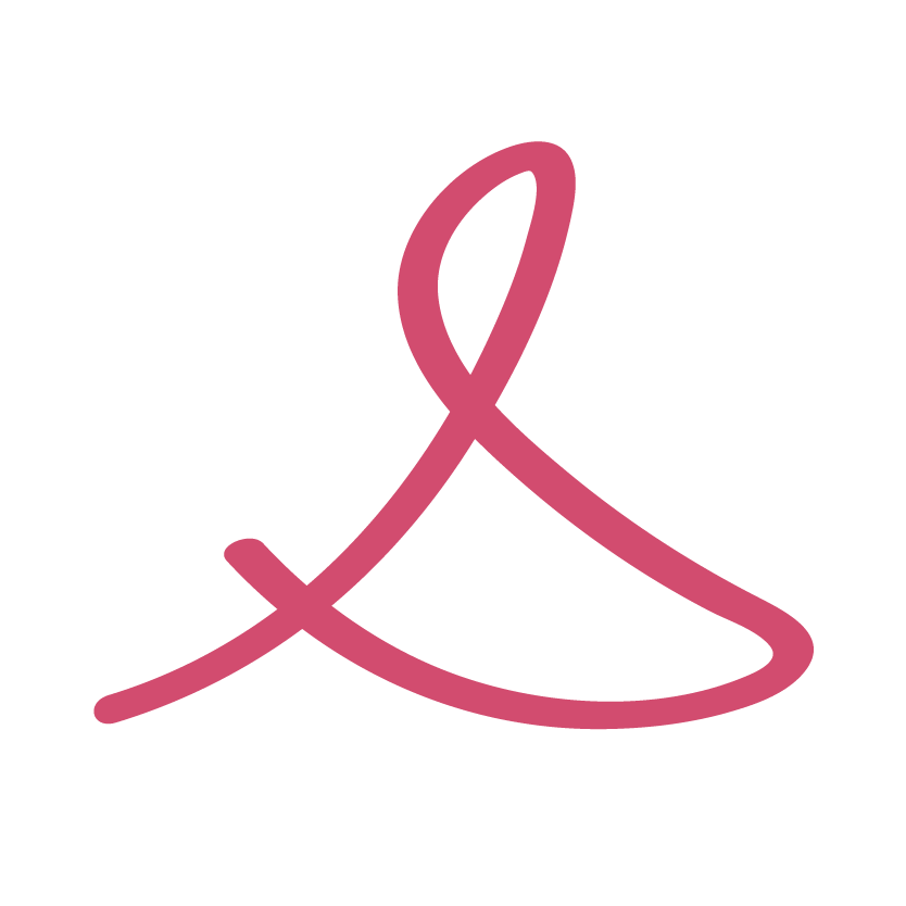 The letter  "A" in hot pink with a curvy style.