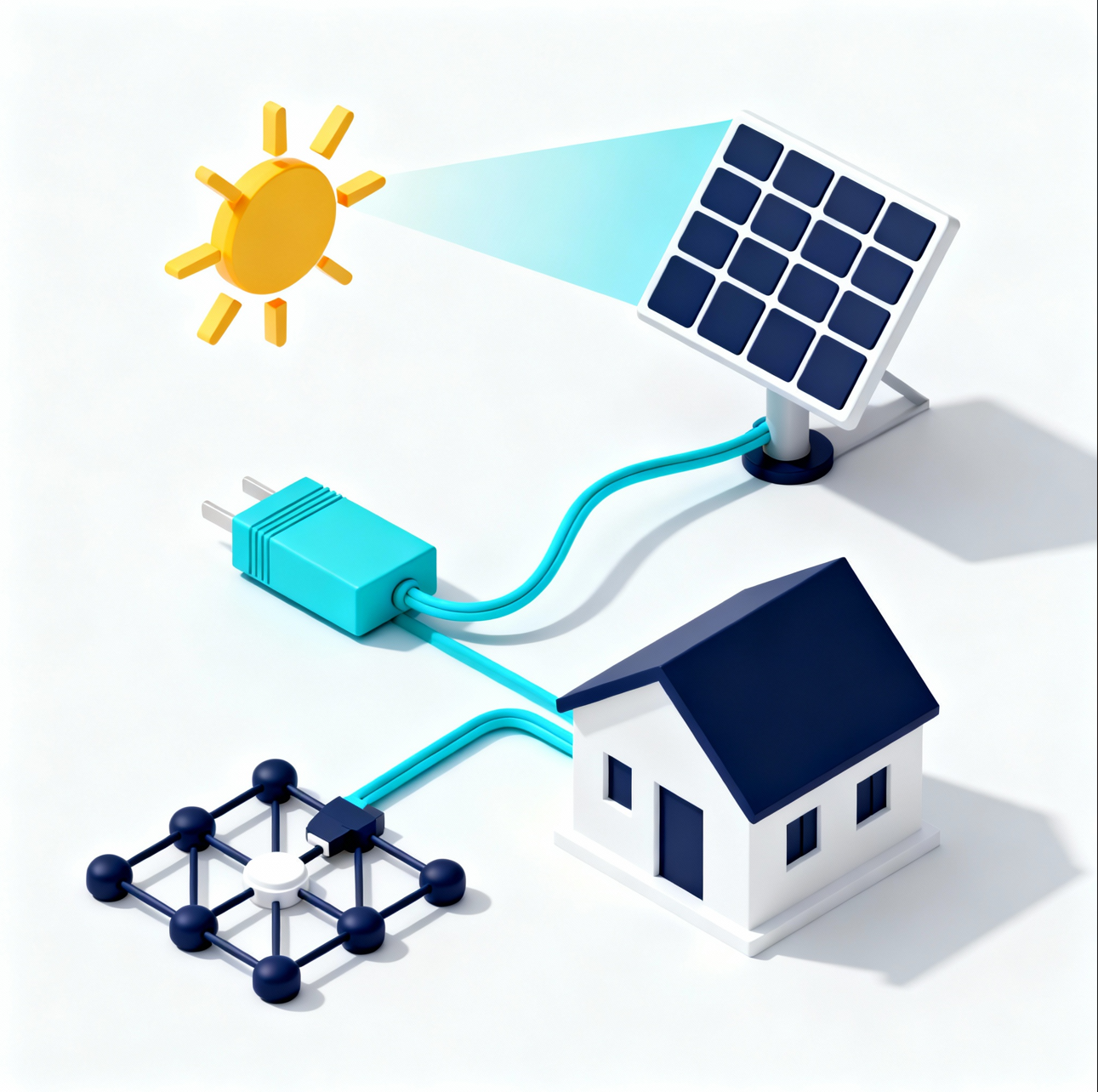 image of solar panel rooftop with distant mountains