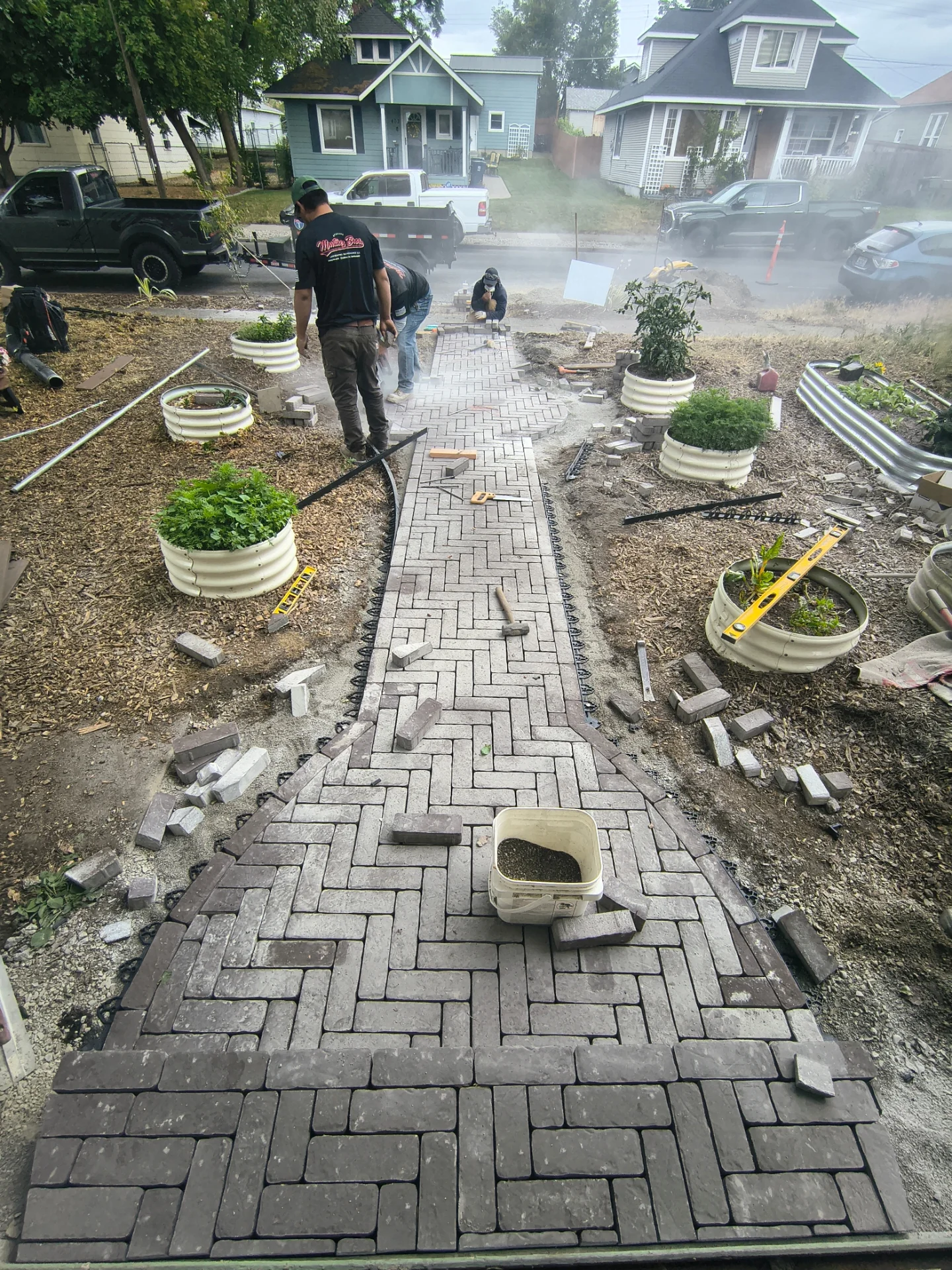 Workers working on a project