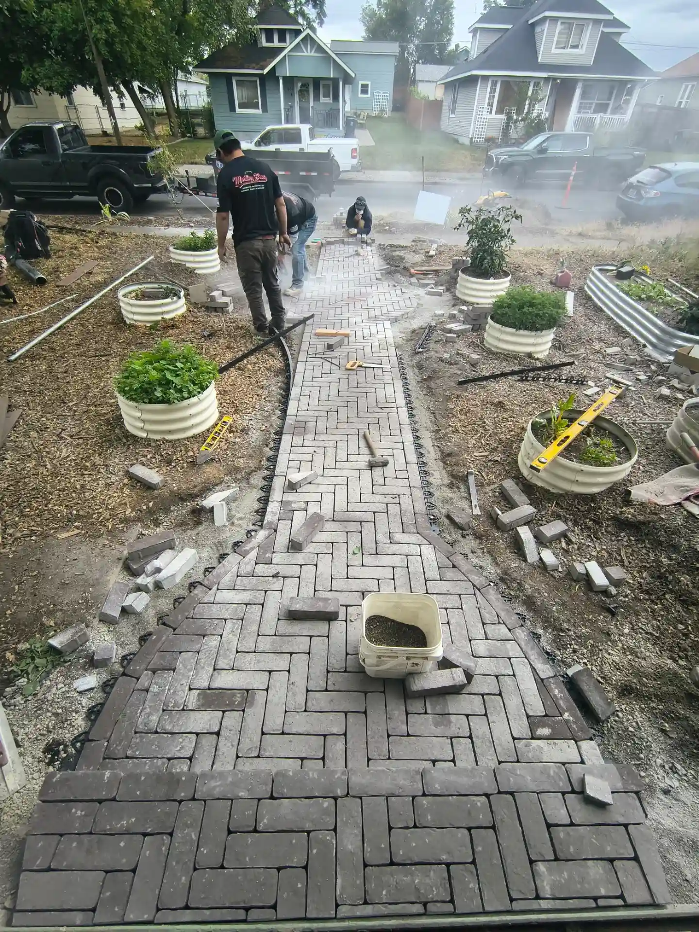 Workers working on a project