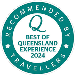 Award seal reading Best of Queensland Experience 2024, recommended by travellers.