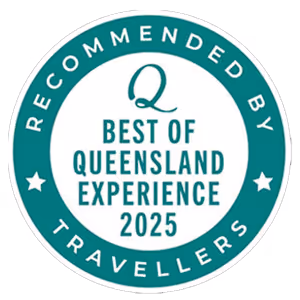 Person wearing harness crossing a suspended wooden plank rope bridge at Sunshine Coast TreeTop Challenge