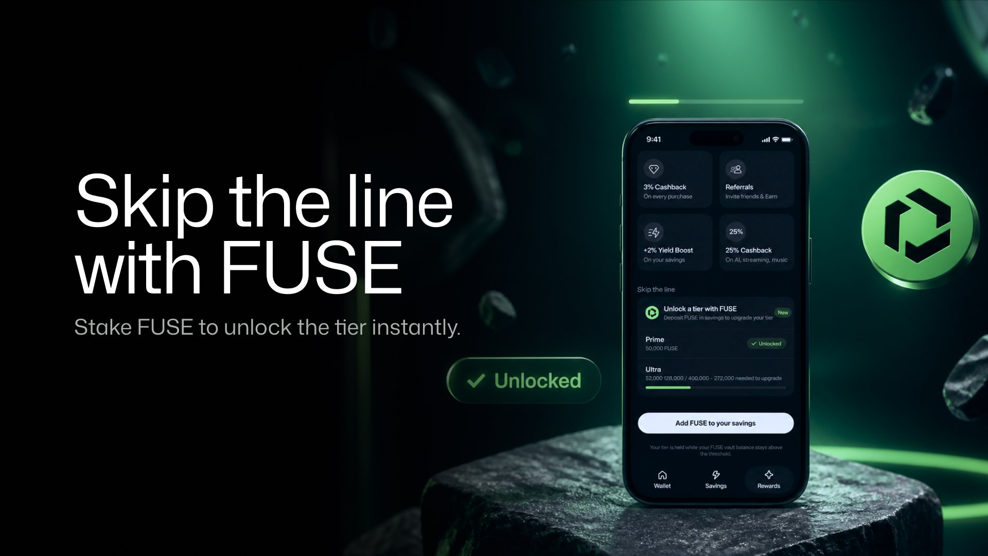 Skip the line with FUSE: stake FUSE to unlock the tier instantly