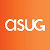 ASUG-Logo in weißem Text auf orangefarbenem Hintergrund.