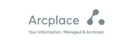 Firma Arcplace-Logo mit dem Slogan ‚Your Information. Managed & Archived.‘