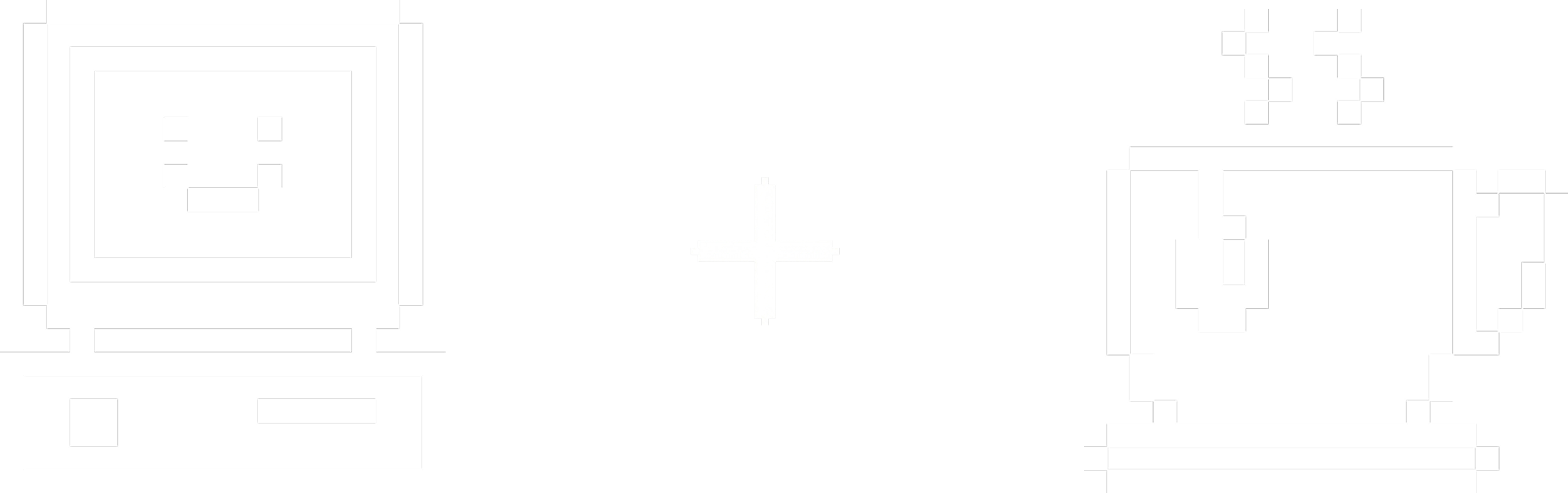 אייקון פיקסל ארט של מחשב רטרו מחייך וספל תה מהביל.