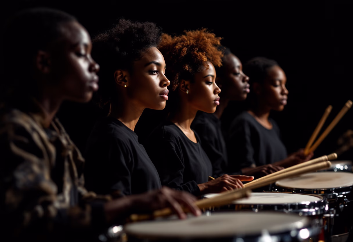 image of drumming class in session