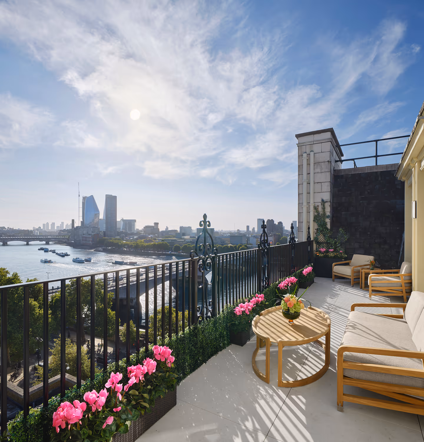 The only suite with a terrace, this two bedroom suite is arguably London's most coveted viewpoint.