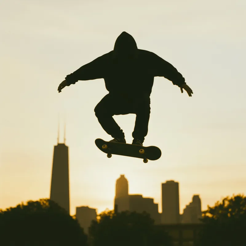 Skateboarder at Sunset
