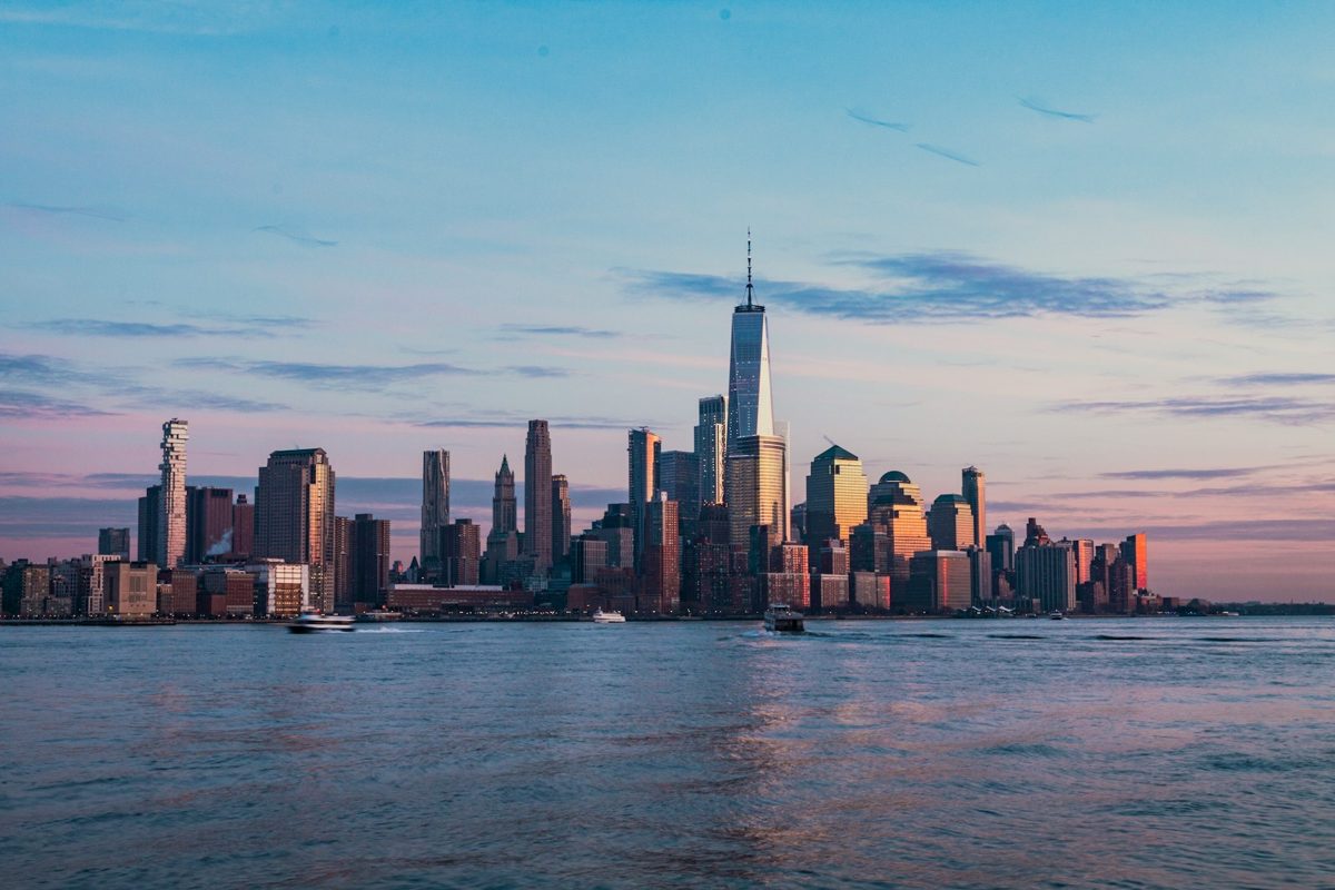 New York skyline at dusk