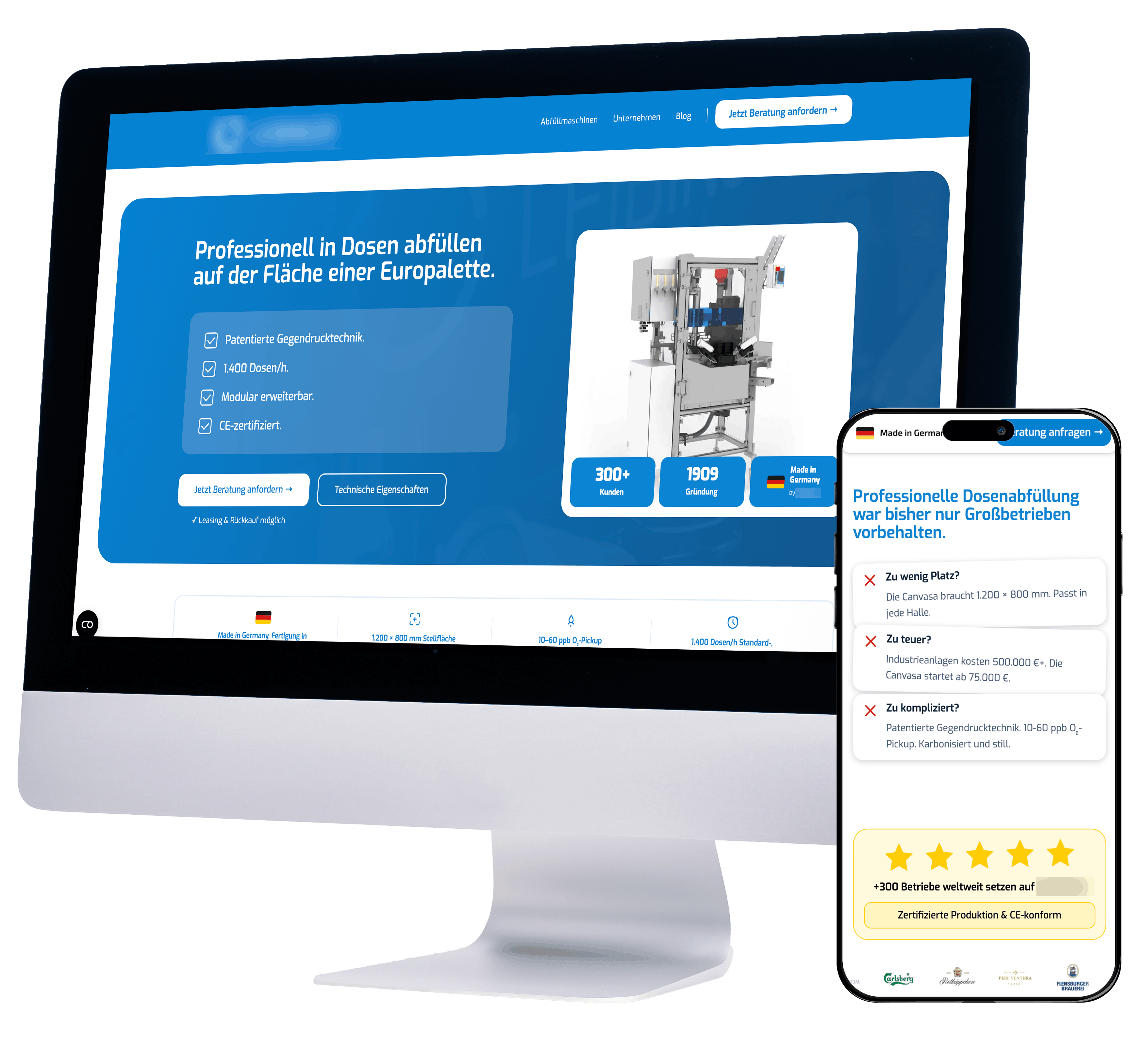 Maschinenbau Website Mockup
