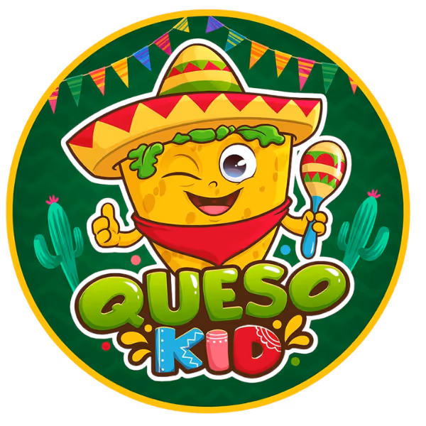 Queso Kid Plate Buddy character icon wearing a sombrero with bright fiesta colors.