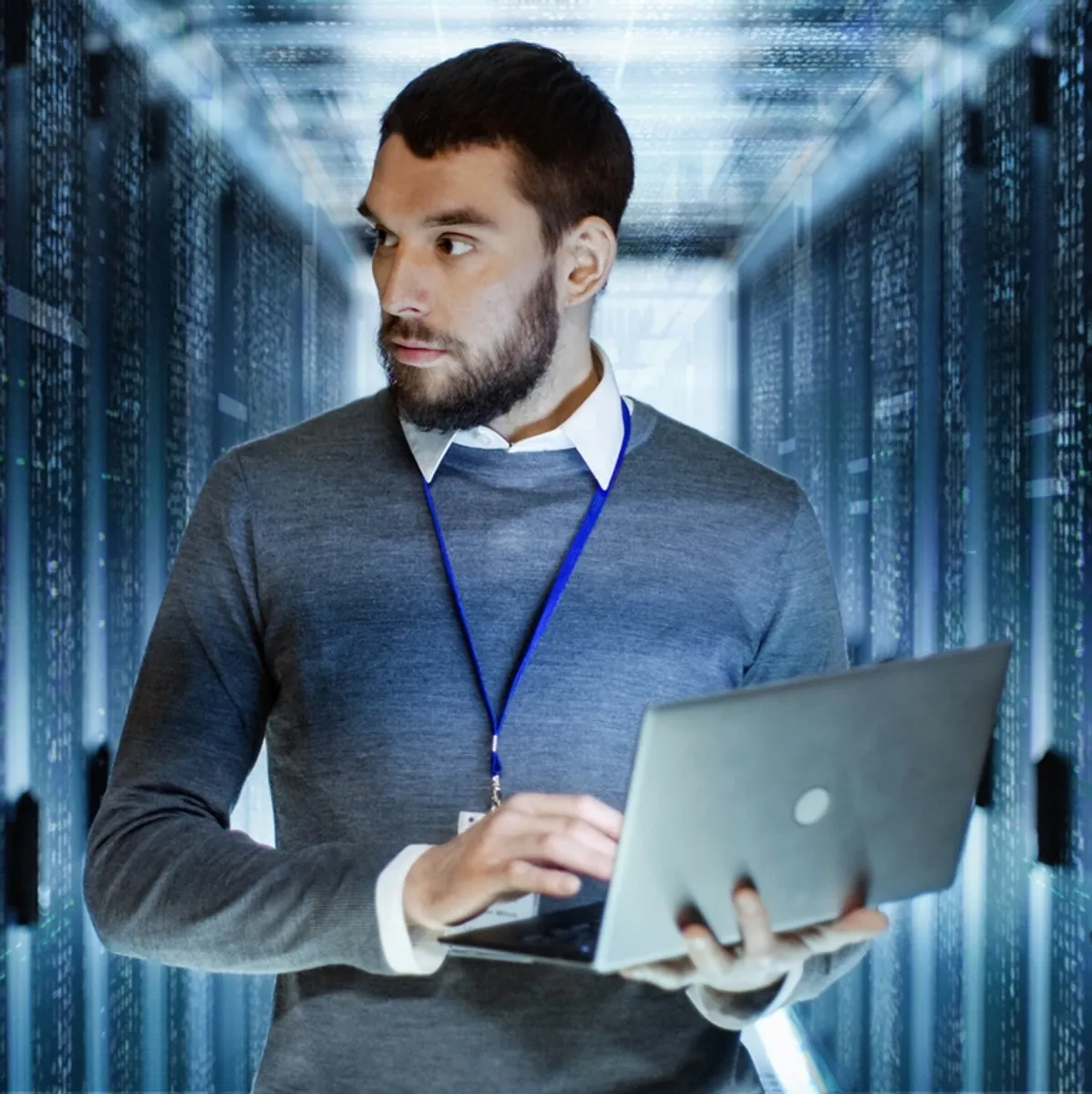 IT professional managing secure network infrastructure