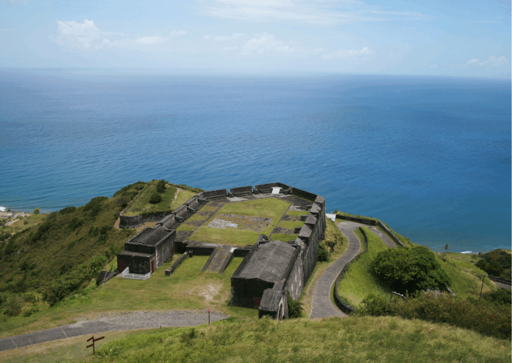 Alt: Picture of the Brimstone hill fortress in Saint Kitts and Nevis.