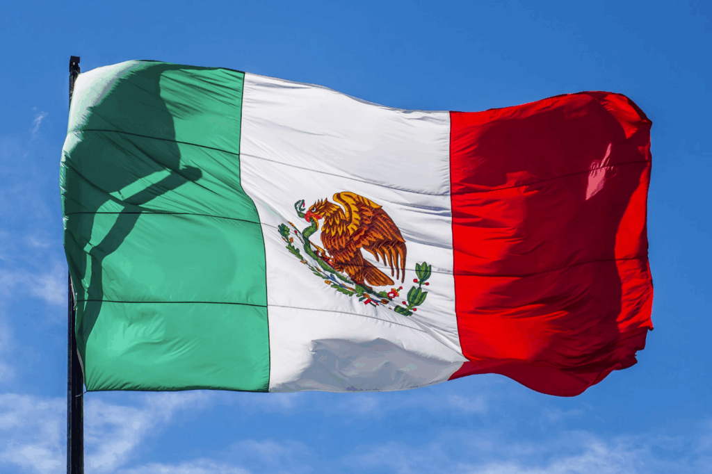 The flag of Mexico. 