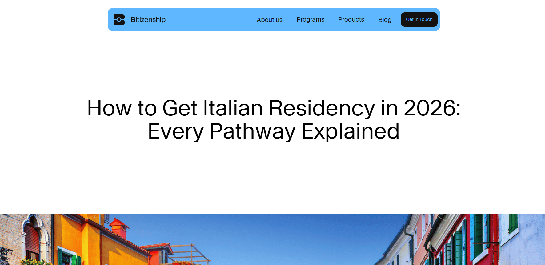 Italian Residency with Bitizenship