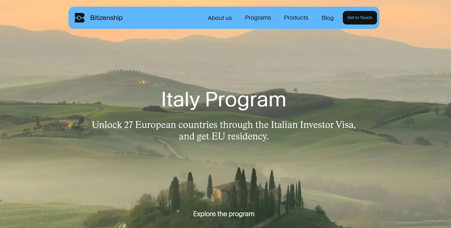 Bitcoin Dolce Visa for Italy