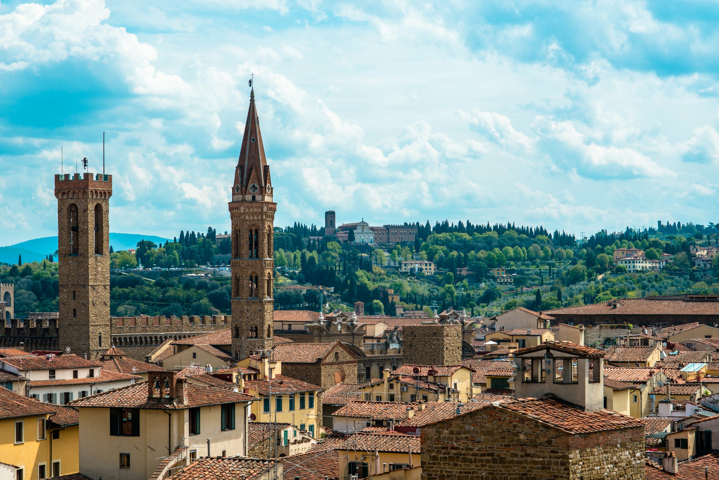 Rooftops and bell towers of Florence, Italy