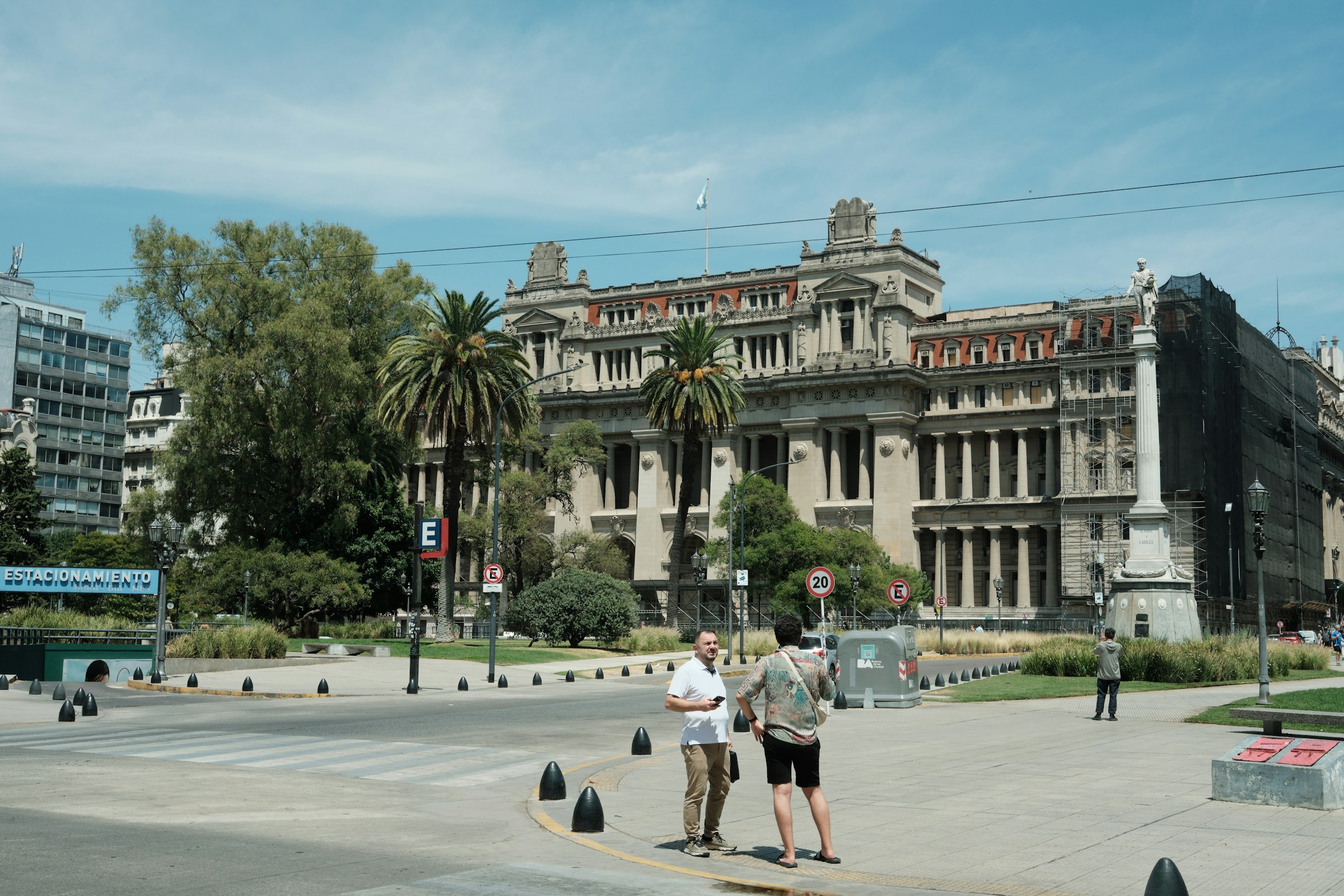 The Palacio de Tribunales, seat of Argentina's Supreme Court, seen from Plaza Lavalle in Buenos Aires