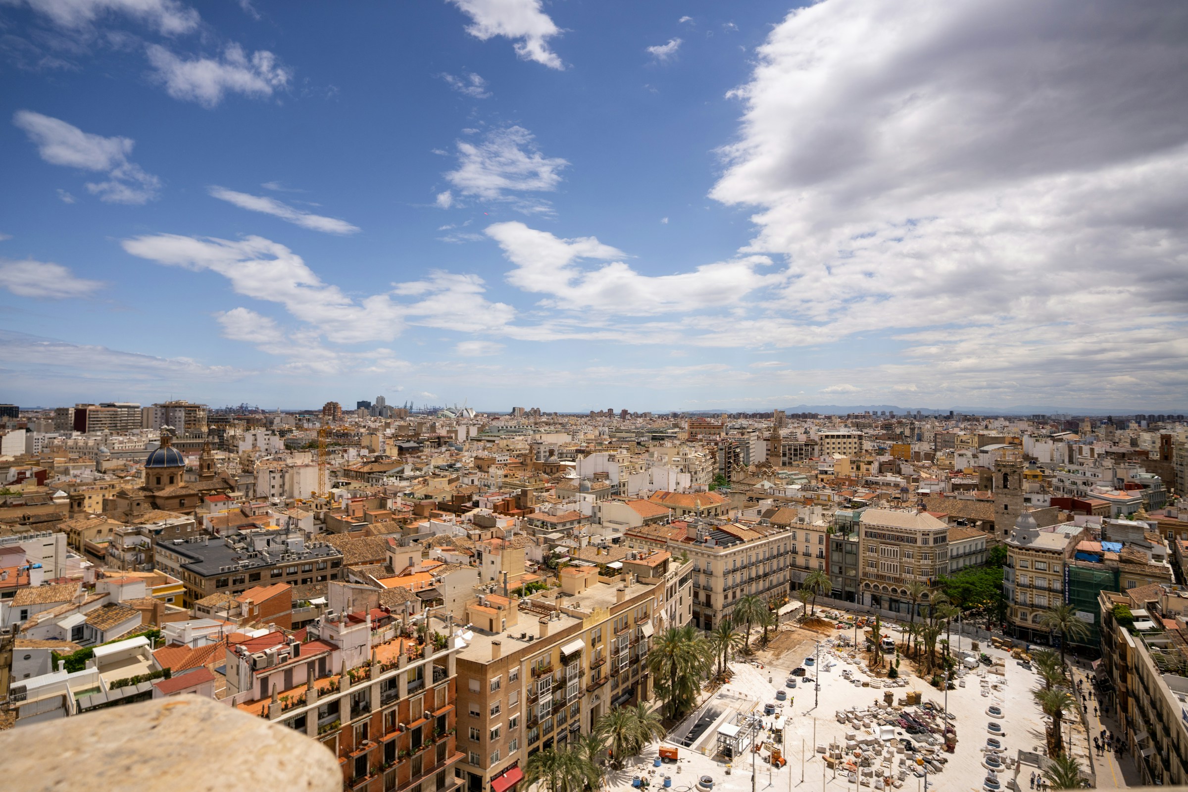 View over the rooftops of Valencia's old town, Spain
