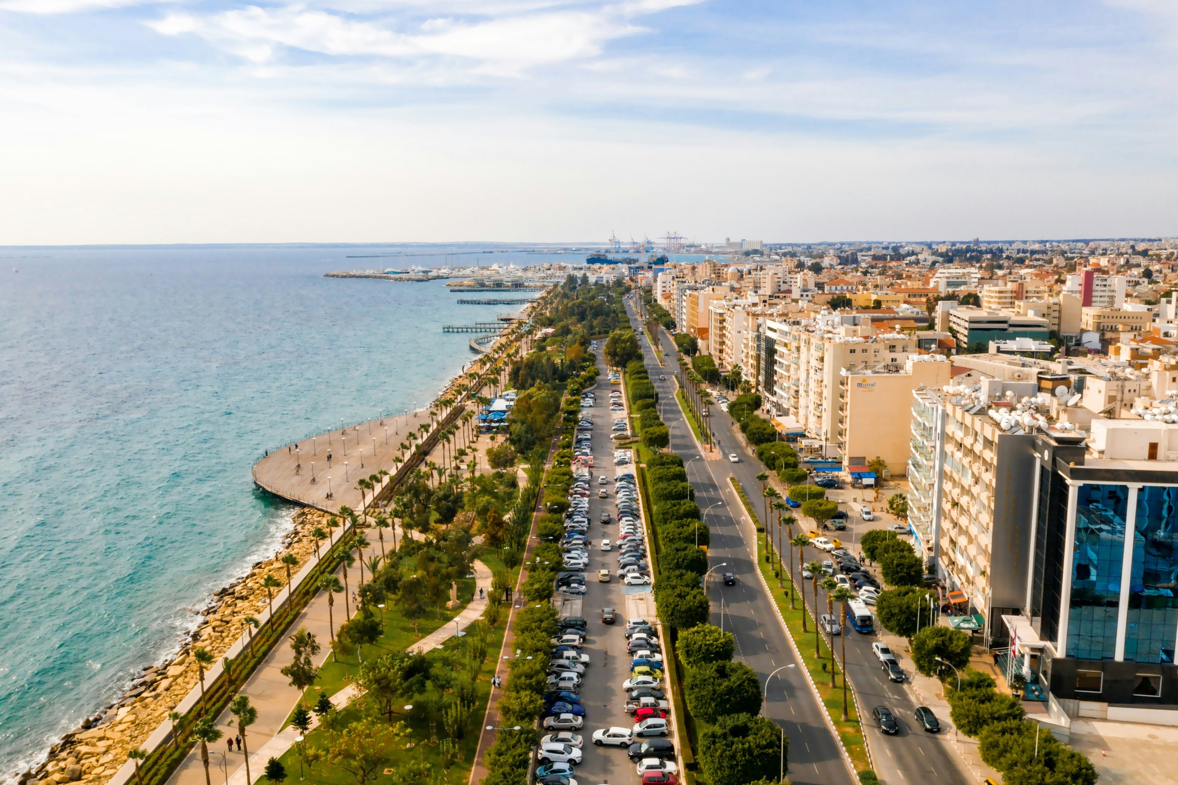 Aerial view of Limassol's seafront, Cyprus