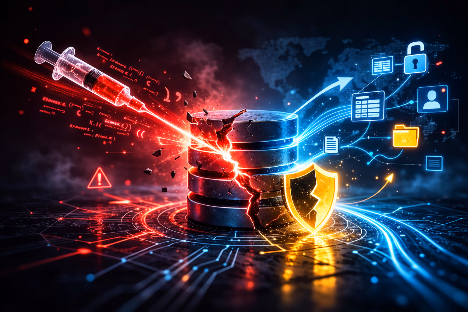 Cybersecurity breach and data exfiltration concept