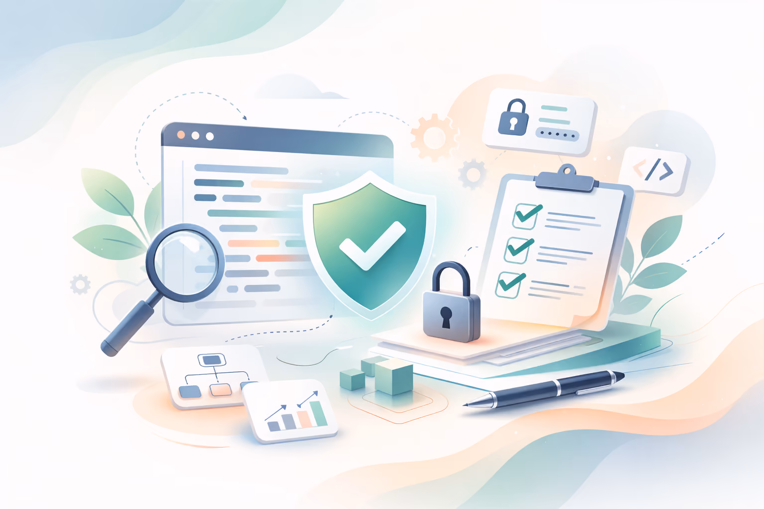 Software Secured penetration testing concept illustration