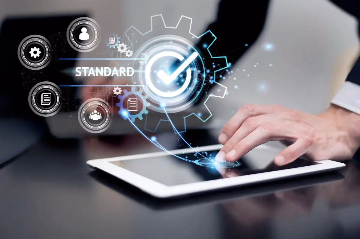 Security standards and compliance concept illustration