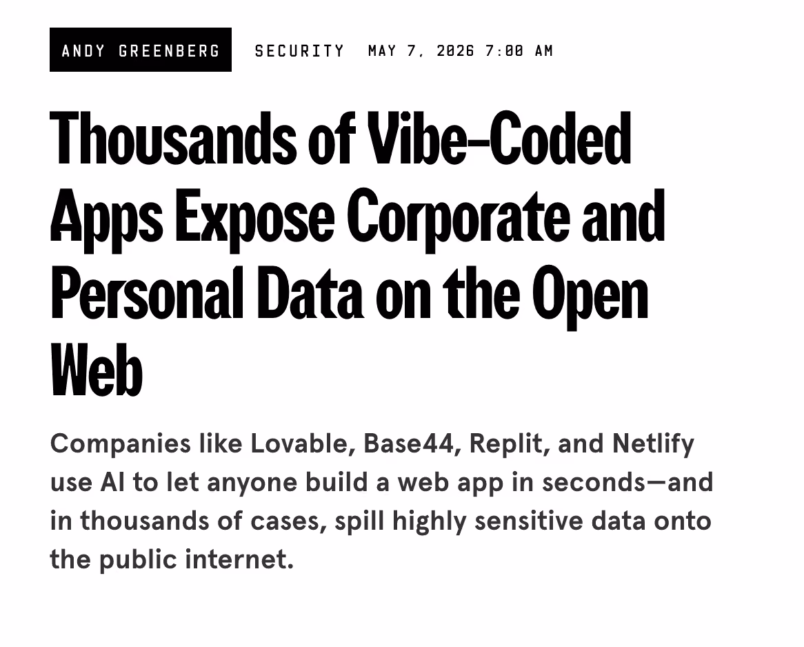 Article about vibe coded apps
