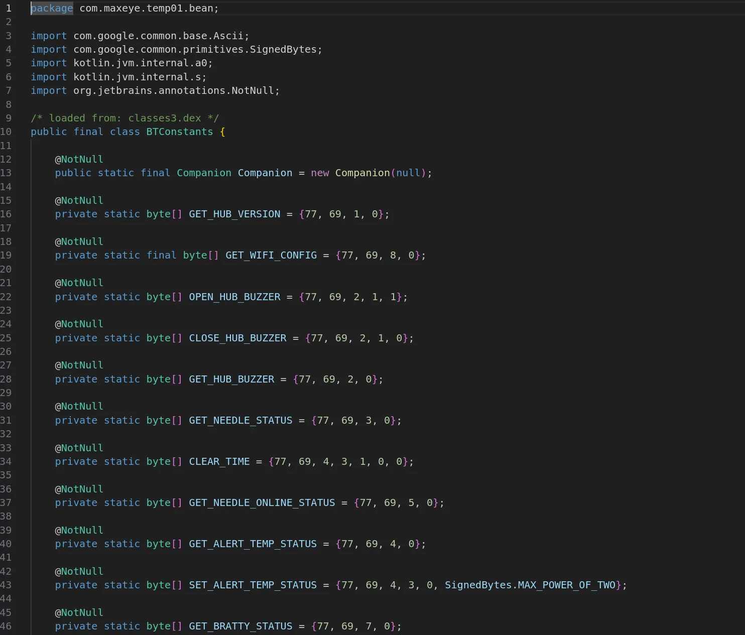 BLE hacking code snippet