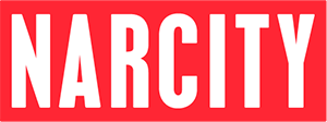 Narcity logo in bold white letters on a red background.