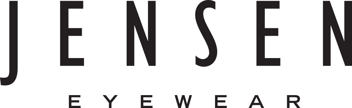 Black text logo reading "Jensen Eyewear" on white background