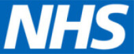 NHS logo, white text on blue background, National Health Service symbol